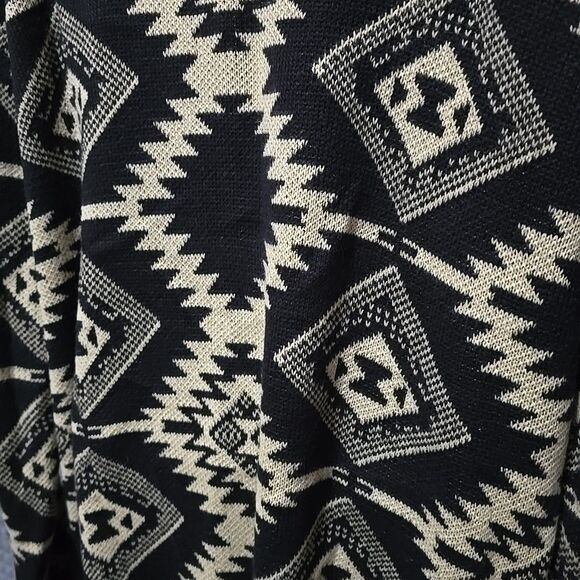 HarveBenard Soft Oversized Sweater Cardigan SzLg Open Wrap Aztec Cozy Boho Chic - Picture 9 of 13